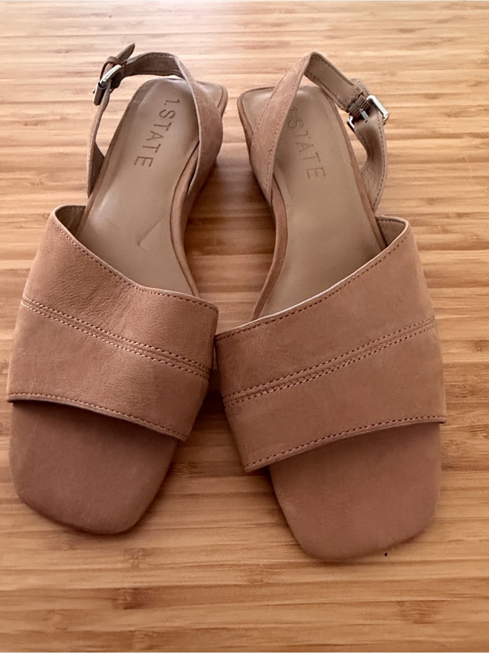 1. State Tan Leather Sandals with Woven Rope Accent